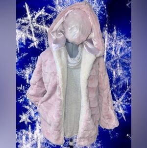 Faux fur cardigan style coat sz sm